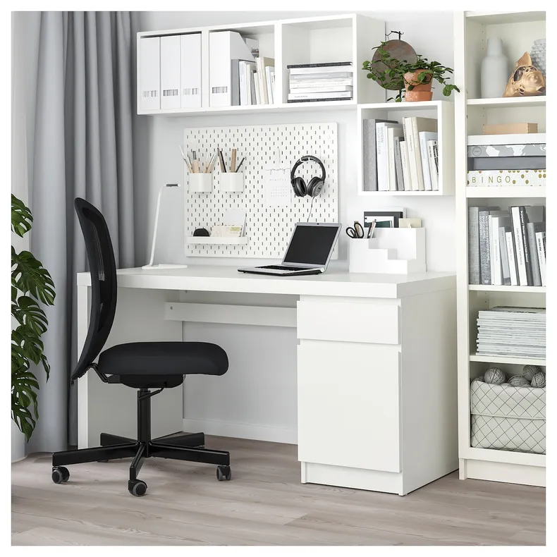 IKEA MALM МАЛЬМ, письменный стол, белый, 140x65 см 602.141.59 фото №2