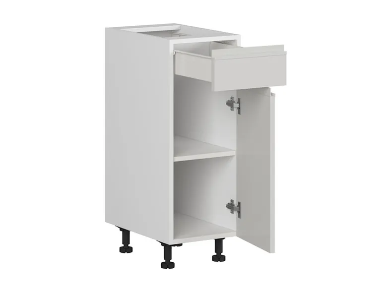 BRW Правосторонний кухонный шкаф Sole 30 см с ящиками светло-серый глянец, альпийский белый/светло-серый глянец FH_D1S_30/82_P/SMB-BAL/XRAL7047 фото №3