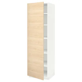 IKEA METOD МЕТОД, висока шафа із полицями, білий / АСКЕРСУНД під світлий ясен, 60x60x200 см 394.621.46 фото