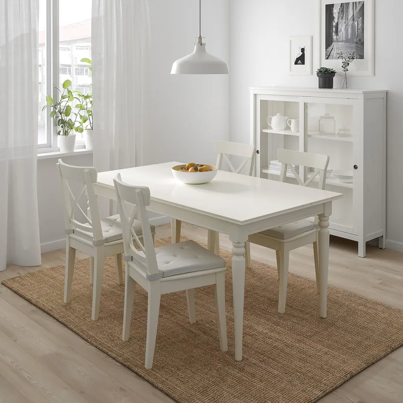 IKEA INGATORP ІНГАТОРП / INGOLF ІНГОЛЬФ, стіл+4 стільці, білий, 155 / 215 см 299.173.07 фото №2