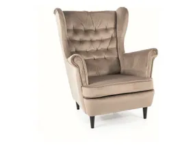 Мягкое кресло бархатное SIGNAL HARRY Velvet, Bluvel 40 - темно-бежевый фото