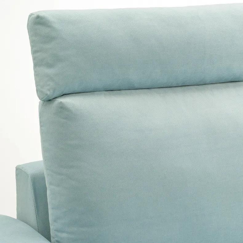 IKEA VIMLE ВІМЛЕ, 3-місний диван, з узголів'ям з широкими підлокітниками / САКСЕМАРА світло-синій 094.014.61 фото №4