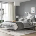 IKEA TUFJORD ТУФЙОРД, каркас ліжка з оббивкою, Tallmyra білий/чорний/Lönset, 160x200 см 095.553.40 фото thumb №2