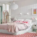 IKEA NORDLI НОРДЛІ, каркас ліжка з відд д / збер і матрац, з узголів'ям білий / ВАЛЕВОГ жорсткий, 140x200 см 595.396.11 фото thumb №3