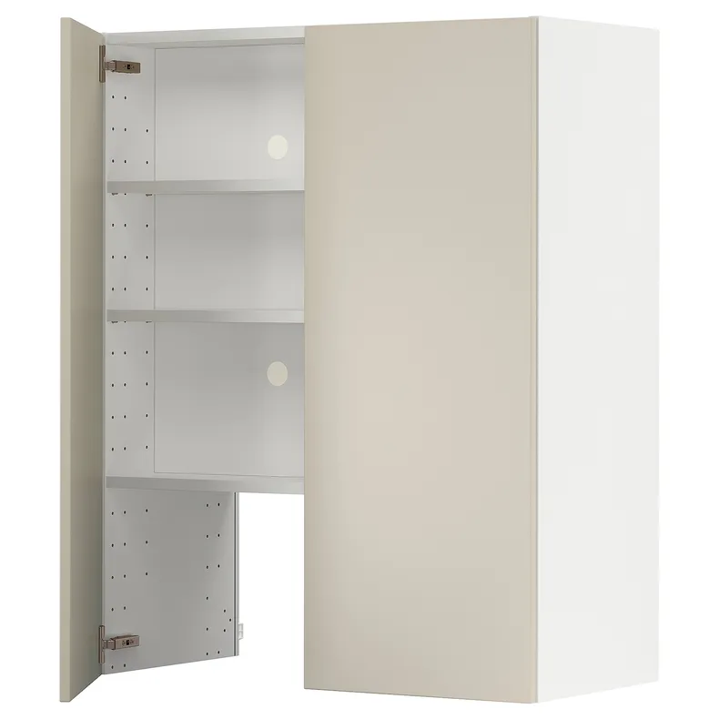 IKEA METOD МЕТОД, навесной шкаф д / вытяжки / полка / дверь, белый / гавсторпский бежевый, 80x100 см 895.042.81 фото №1