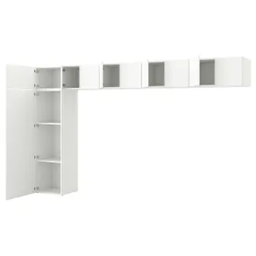 IKEA PLATSA ПЛАТСА, гардероб с 10 дверями, Фонны белые, 380x42x221 см 293.045.86 фото