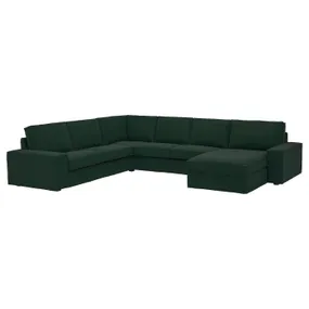 IKEA KIVIK КІВІК, кутовий диван, 5-місний з кушеткою, Талміра темно-зелена 094.847.10 фото