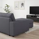 IKEA VIMLE ВИМЛЕ, 4-местный диван с козеткой, с широкими подлокотниками / средне-серый цвет 294.017.66 фото thumb №3