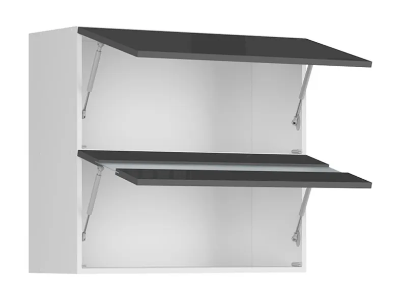 BRW Верхний кухонный шкаф Sole L6 80 см с откидным дисплеем антрацит экрю, альпийский белый/антрацитовый экрю FK_G2O_80/72_OV/O-BAL/ANEC фото №3