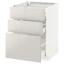 IKEA METOD МЕТОД / MAXIMERA МАКСИМЕРА, напольный шкаф с 3 ящиками, белый / светло-серый, 60x60 см 991.425.00 фото thumb №1