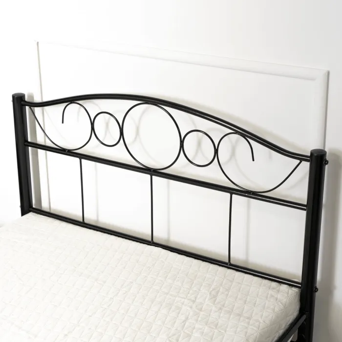 Кровать односпальная металлическая MEBEL ELITE GRIFFIN, 90x200 см, Черный фото №4