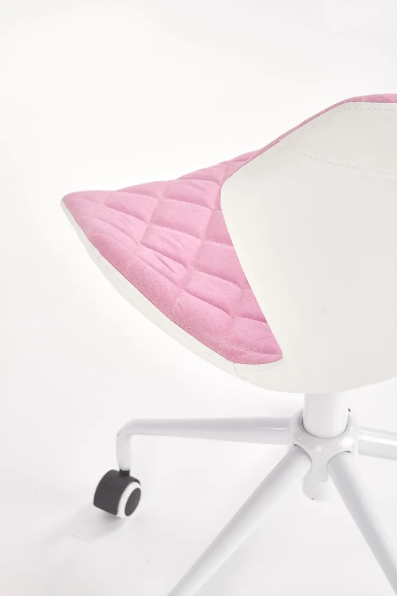 Крісло комп'ютерне офісне обертове HALMAR MATRIX 3 рожевий / білий, тканина фото №5