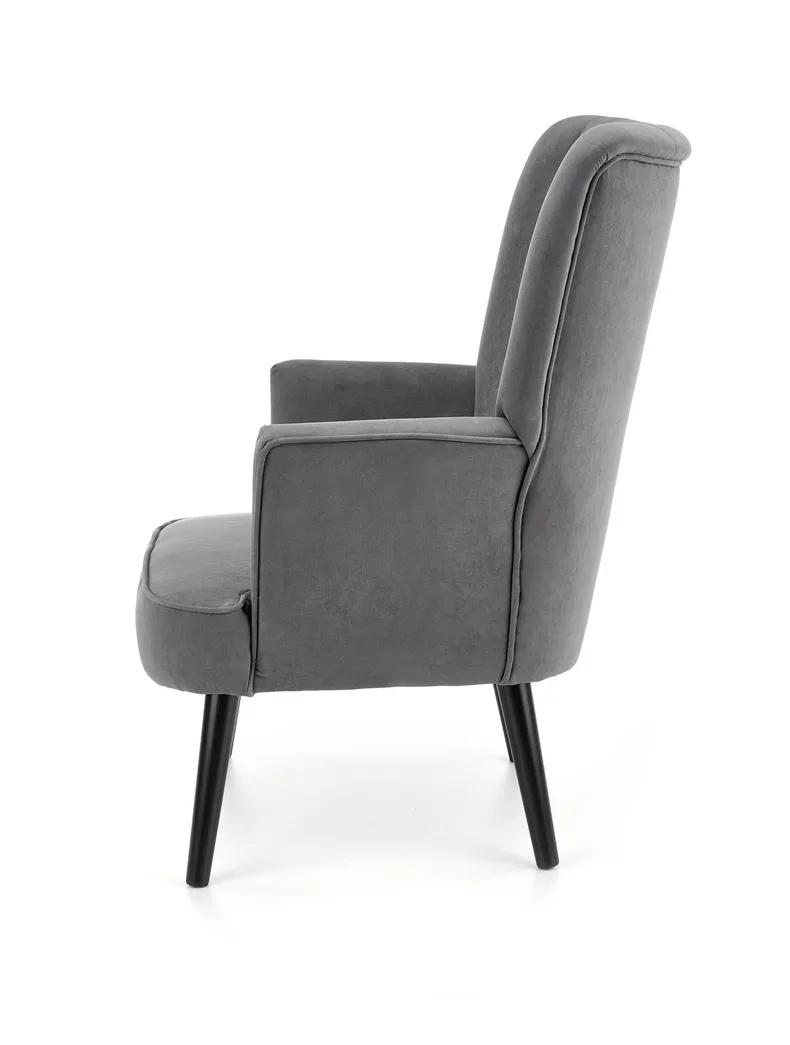 Мягкое кресло бархатное HALMAR DELGADO BLUVEL 14, серый фото №3