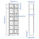 IKEA BILLY БІЛЛІ / OXBERG ОКСБЕРГ, книжкова шафа зі склян дверц, імітація. дуб/прозоре скло, 80x30x237 см 695.819.11 фото thumb №5