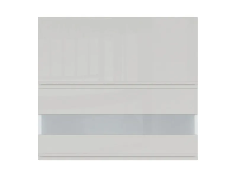 BRW Верхний кухонный шкаф Sole 80 см с откидным дисплеем светло-серый глянец, альпийский белый/светло-серый глянец FH_G2O_80/72_OV/O-BAL/XRAL7047 фото №1