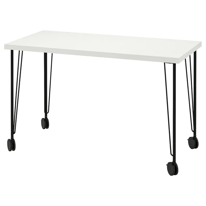 IKEA LAGKAPTEN ЛАГКАПТЕН / KRILLE КРИЛЛЕ, письменный стол, белый / черный, 120x60 см 495.097.18 фото №1