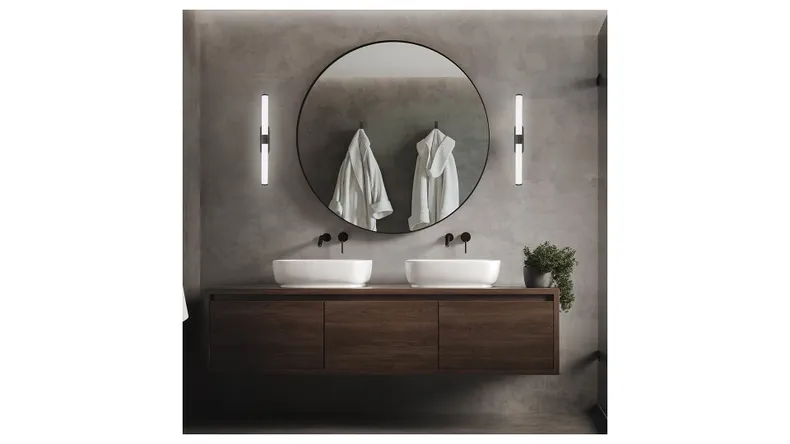 BRW Светодиодный настенный светильник для ванной комнаты 2-позиционный белый/черный 091000 фото №4