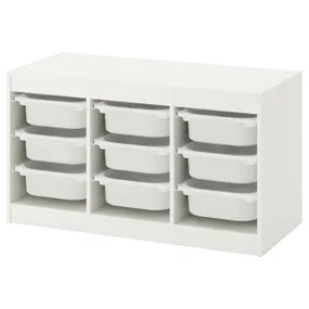 IKEA TROFAST ТРУФАСТ, комбинация д / хранения+контейнеры, белый / белый, 99x44x56 см 292.284.70 фото