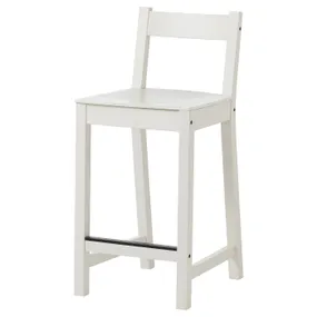 IKEA NORDVIKEN НОРДВІКЕН, барний стілець зі спинкою, білий, 62 см 604.246.90 фото