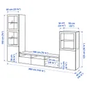 IKEA BESTÅ БЕСТО, комбинация для ТВ / стеклянные дверцы, Lappviken / Sindvik темно-серый, 300x42x193 см 695.079.02 фото thumb №6