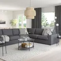 IKEA VIMLE ВІМЛЕ, кутовий диван, 5-місний, з широкими підлокітниками / ГУННАРЕД класичний сірий 394.018.03 фото thumb №2