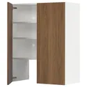 IKEA METOD МЕТОД, навесной шкаф д / вытяжки / полка / дверь, белый / Имитация коричневого ореха, 80x100 см 095.189.13 фото thumb №1