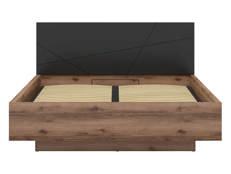 BRW Комплект: ліжко з підйомним механізмом та нішею для зберігання 160х200 см BRW FORN дуб делано темний/чорний матовий + матрац CERES LOZ/160/B+CERES-DDC/CAM фото №2
