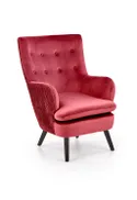 Кресло мягкое HALMAR RAVEL бордовый/черный фото thumb №1