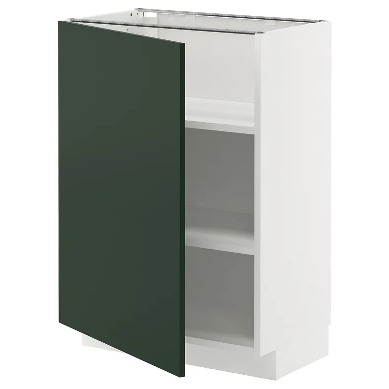 IKEA METOD МЕТОД, напольный шкаф с полками, белый/Гавсторп темно-зеленый, 60x37 см 195.576.21 фото №1