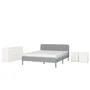 IKEA SLATTUM СЛАТТУМ / KULLEN КУЛЛЕН, меблі д / спальні, компл із 4 предм, КНІСА світло-сірий / білий, 160x200 см 994.834.24 фото