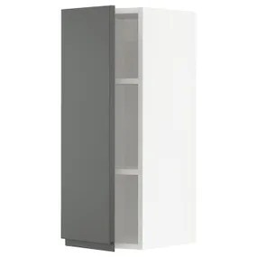 IKEA METOD МЕТОД, навесной шкаф с полками, белый / Воксторп темно-серый, 30x80 см 694.552.72 фото