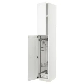 IKEA METOD МЕТОД, высокий шкаф с отд д / акс д / уборки, белый Энкёпинг / белая имитация дерева, 40x60x240 см 694.735.20 фото