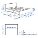 IKEA MALM МАЛЬМ, каркас кровати+2 кроватных ящика, белый / Лонсет, 120x200 см 490.477.46 фото thumb №8