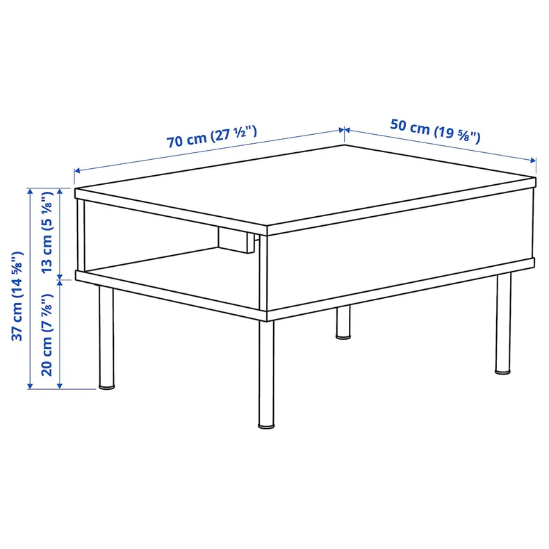 IKEA TUNSTA ТУНСТА, придиванный столик, антрацит, 70x50 см 502.995.02 фото №6