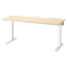 IKEA MITTZON МІТТЗОН, стіл регульований, електричний okl береза / білий, 140x60 см 895.282.39 фото
