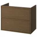 IKEA ÄNGSJÖN ЭНГШЁН, шкаф для раковины с ящиками, коричневая имитация дуб, 80x48x63 см 105.350.87 фото thumb №1