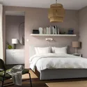 IKEA GLADSTAD ГЛАДСТАД, каркас ліжка з оббивкою, КАБУСА світло-сірий, 140x200 см 604.904.49 фото thumb №2