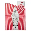 IKEA BUSENKEL БУСЕНКЕЛЬ, підковдра та наволочка, орнамент цирк червоний / білий, 150x200 / 50x60 см 605.178.25 фото thumb №2