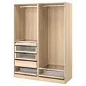 IKEA PAX ПАКС, гардероб, комбинация, белый крашеный дуб, 150x58x201 см 993.305.58 фото thumb №1