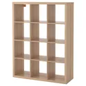 IKEA KALLAX КАЛЛАКС, стеллаж, белый крашеный дуб, 112x147 см 404.099.35 фото thumb №1