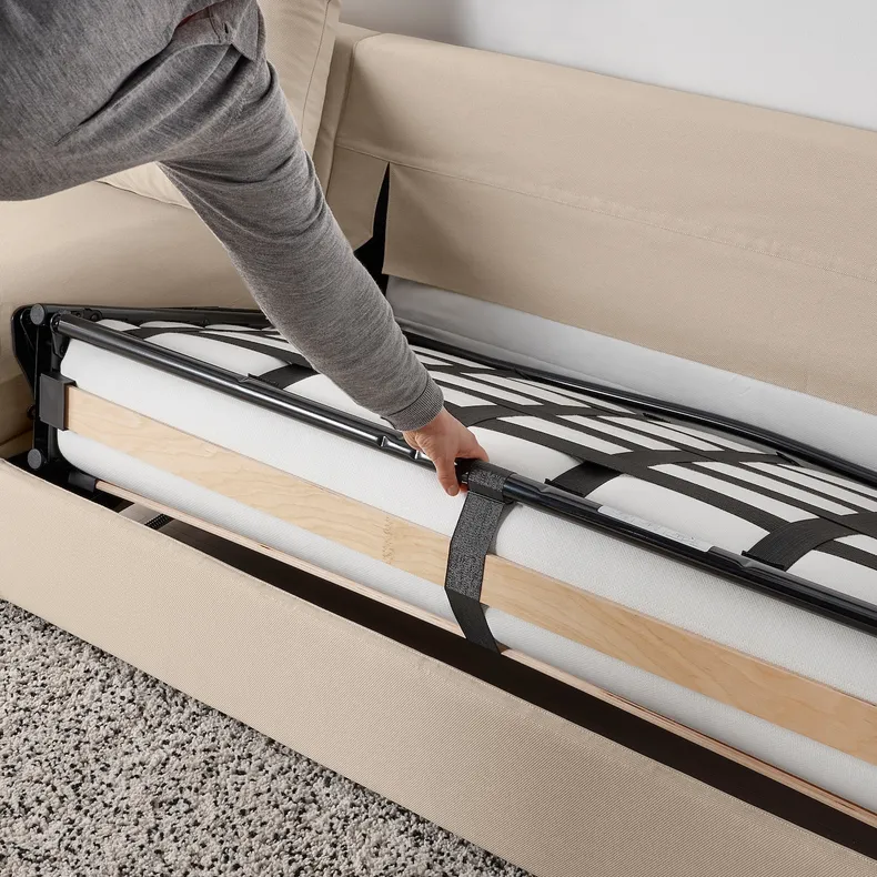 IKEA VIMLE ВІМЛЕ, 3-місний диван-ліжко, з широкими підлокітниками / ХАЛЛАРП бежевий 495.370.90 фото №6
