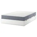 IKEA NORDLI НОРДЛІ, каркас ліжка з відд д / збер і матрац, білий / валевог середньої твердості, 140x200 см 495.376.84 фото thumb №1