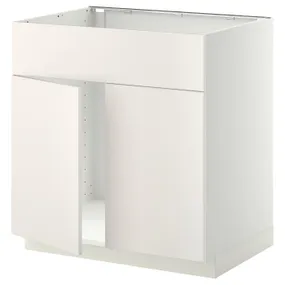 IKEA METOD МЕТОД, підлог шафа д / мийки / 2 двер / фрон пан, білий / ВЕДДІНГЕ білий, 80x60 см 094.544.16 фото