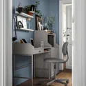 IKEA HAUGA/BLECKBERGET ХАУГА/БЛЕККБЕРГЕТ, стіл з відділенням для зберігання, і поворотний стілець сірий 094.365.02 фото thumb №2