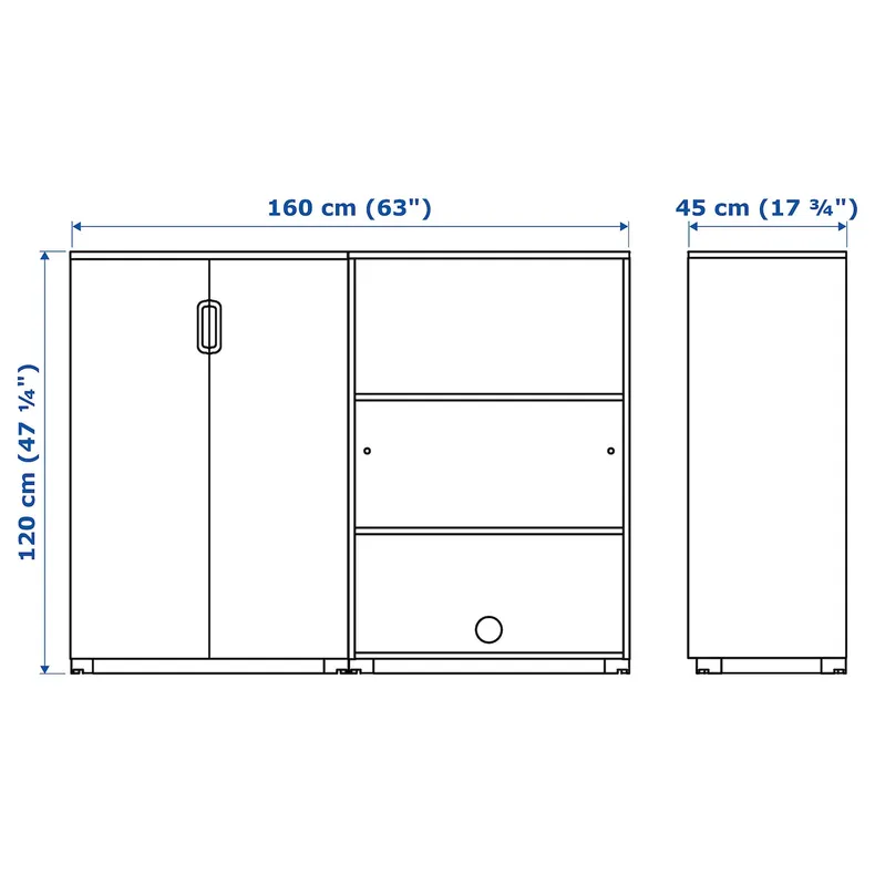 IKEA GALANT ГАЛАНТ, шафа, шпон з мореного дуба білого кольору, 160x120 см 192.857.91 фото №6