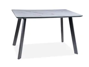 Стол обеденный SIGNAL SAMUEL, белый / черный, 80x120 фото