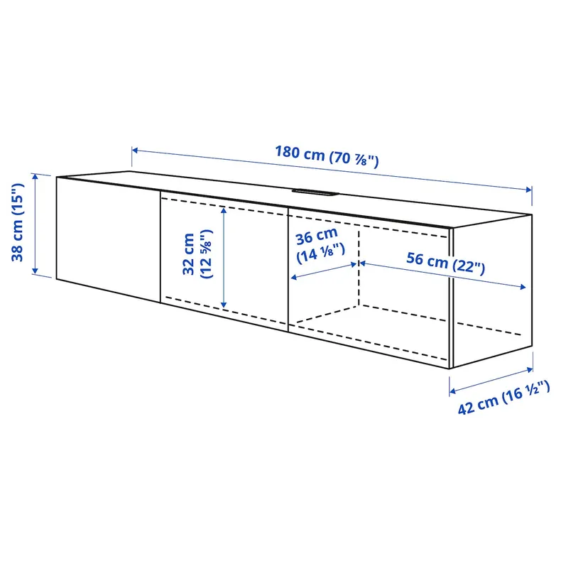 IKEA BESTÅ БЕСТО, тумба под ТВ, с дверцами, белый / светло-серый / бежевый, 180x42x38 см 594.218.00 фото №7