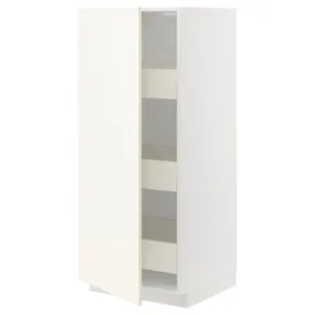 IKEA METOD МЕТОД / MAXIMERA МАКСІМЕРА, висока шафа із шухлядами, білий / ВАЛЛЬСТЕНА білий, 60x60x140 см 495.074.13 фото
