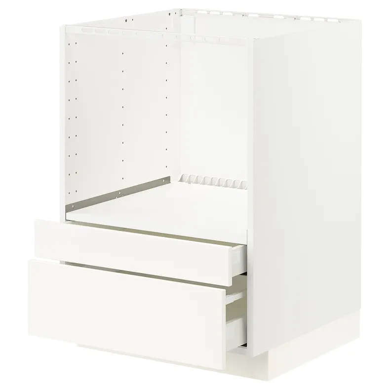 IKEA METOD МЕТОД / MAXIMERA МАКСІМЕРА, шафа для комб мікрохв печі / шухляди, білий / ВЕДДІНГЕ білий, 60x60 см 090.269.82 фото №1
