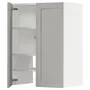 IKEA METOD МЕТОД, настінн шаф д / витяжки з полиц / дверц, білий / світло-сірий Lerhyttan, 60x80 см 795.045.35 фото